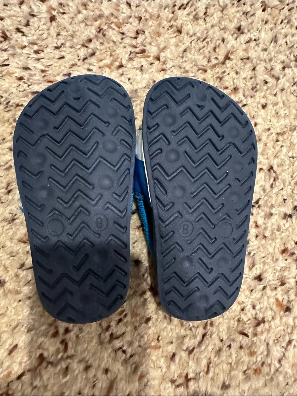 Toddler Shark Slide Sandals in Blue 7/8 Size